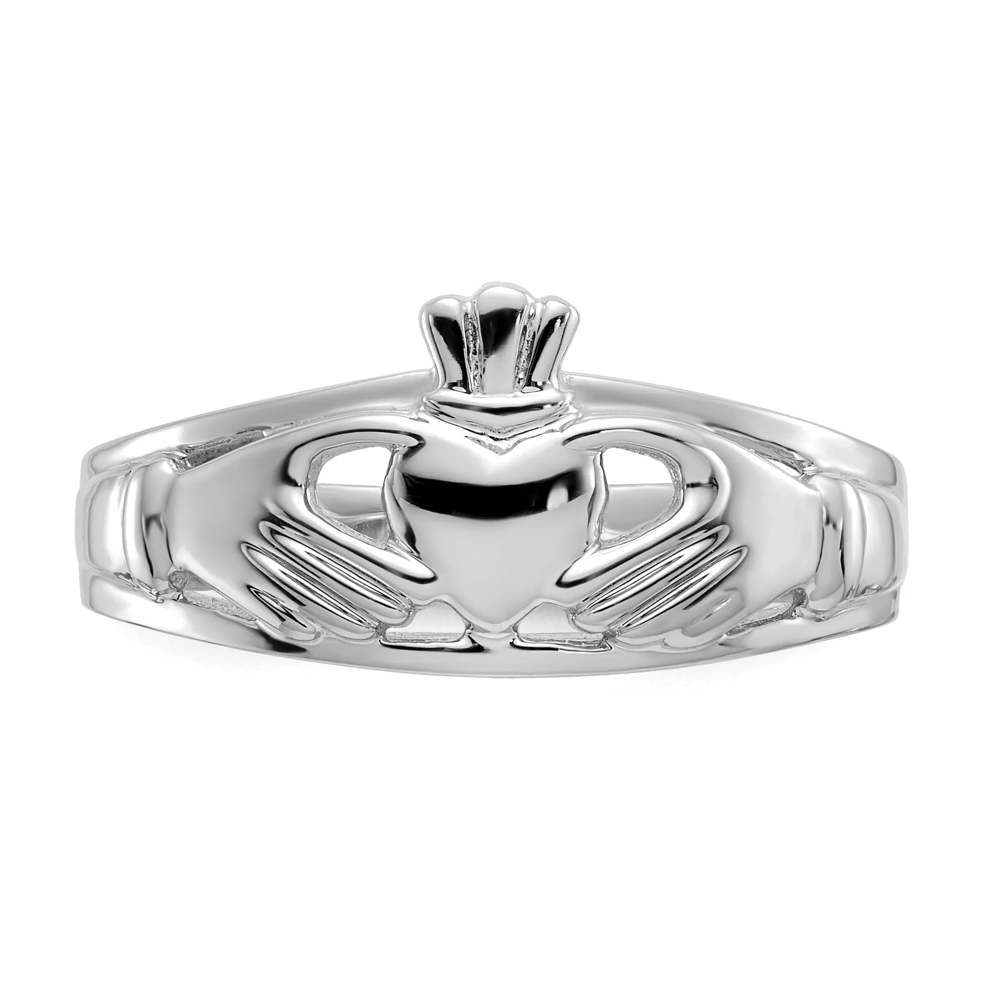 Claddagh ladies 14t white gold ring