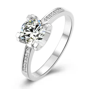 Classic Round Cut Moissanite Diamond Micro Setting Solitaire Rings