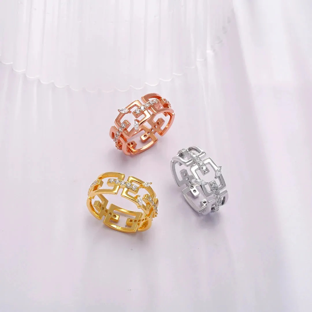 Cubic Zirconia Diamond Promise Statement Ring Jasmine Breeze Collection Designed by Golnaz Niazmand
