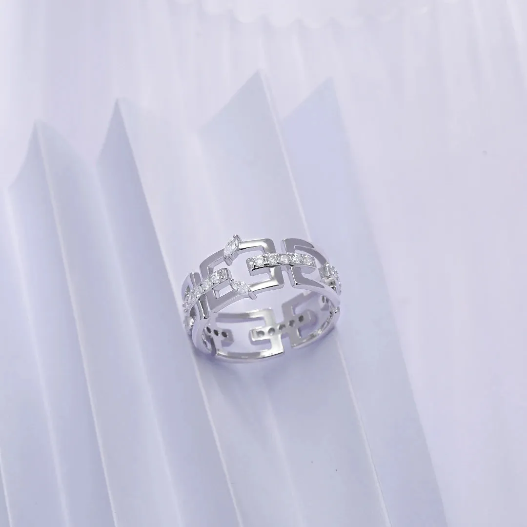 Cubic Zirconia Diamond Promise Statement Ring Jasmine Breeze Collection Designed by Golnaz Niazmand