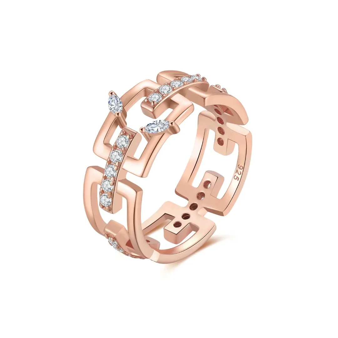 Cubic Zirconia Diamond Promise Statement Ring Jasmine Breeze Collection Designed by Golnaz Niazmand