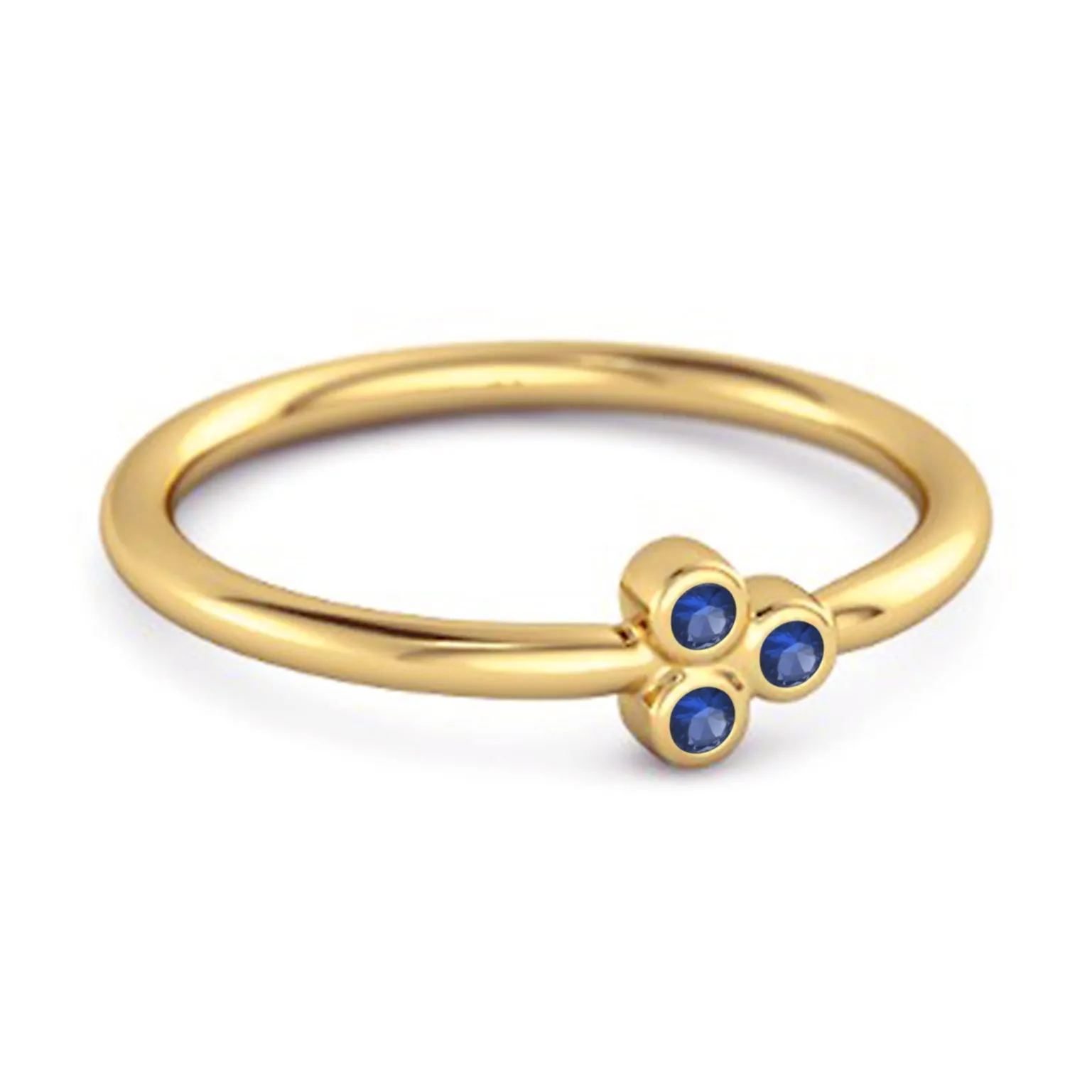 Dainty 0.20 Cts Blue Sapphire 925 Sterling Silver Tiny Ring Gift For Her