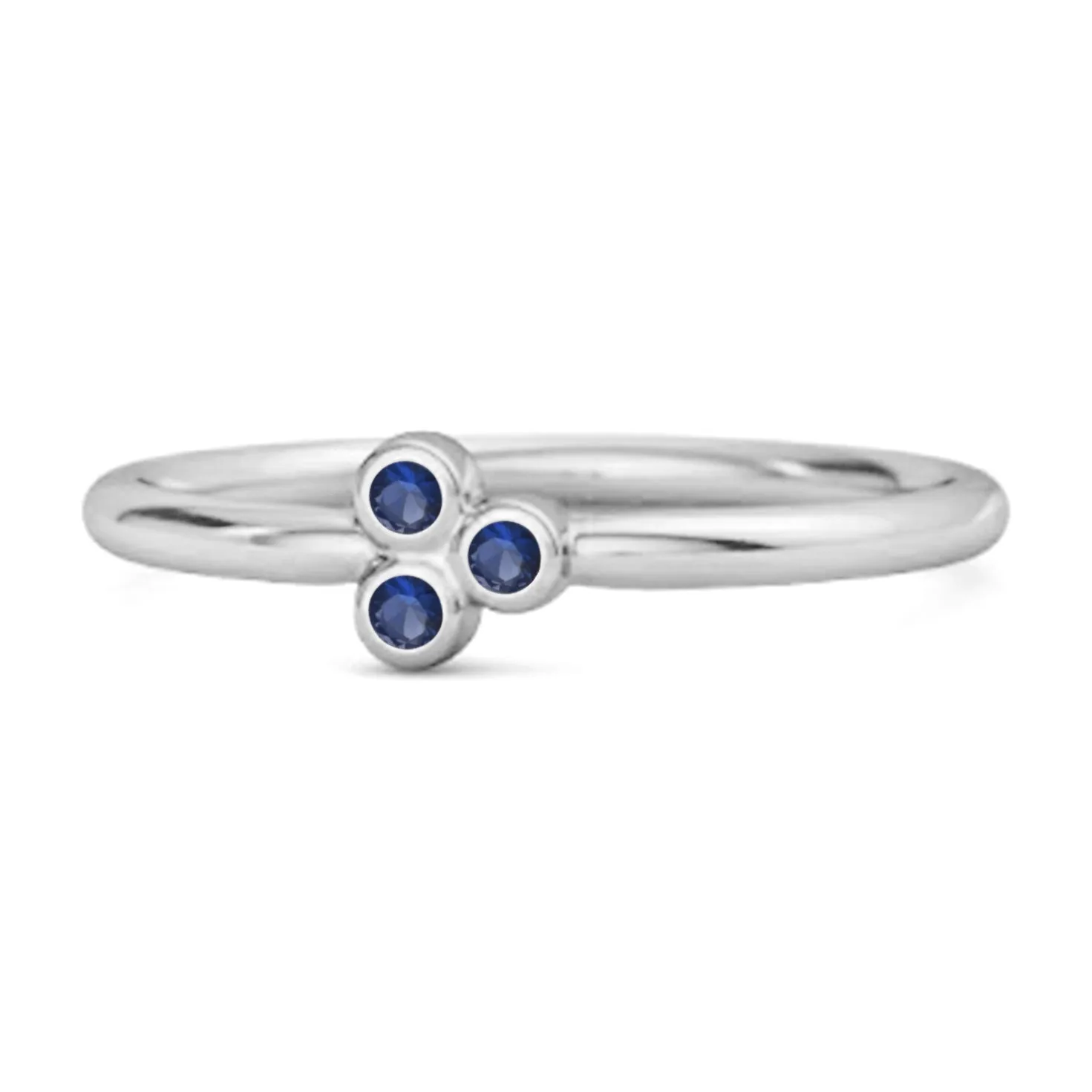 Dainty 0.20 Cts Blue Sapphire 925 Sterling Silver Tiny Ring Gift For Her