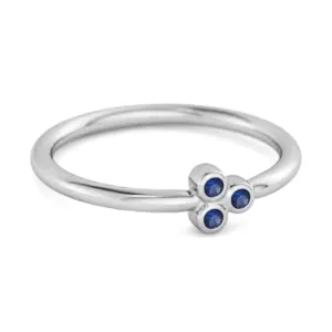 Dainty 0.20 Cts Blue Sapphire 925 Sterling Silver Tiny Ring Gift For Her