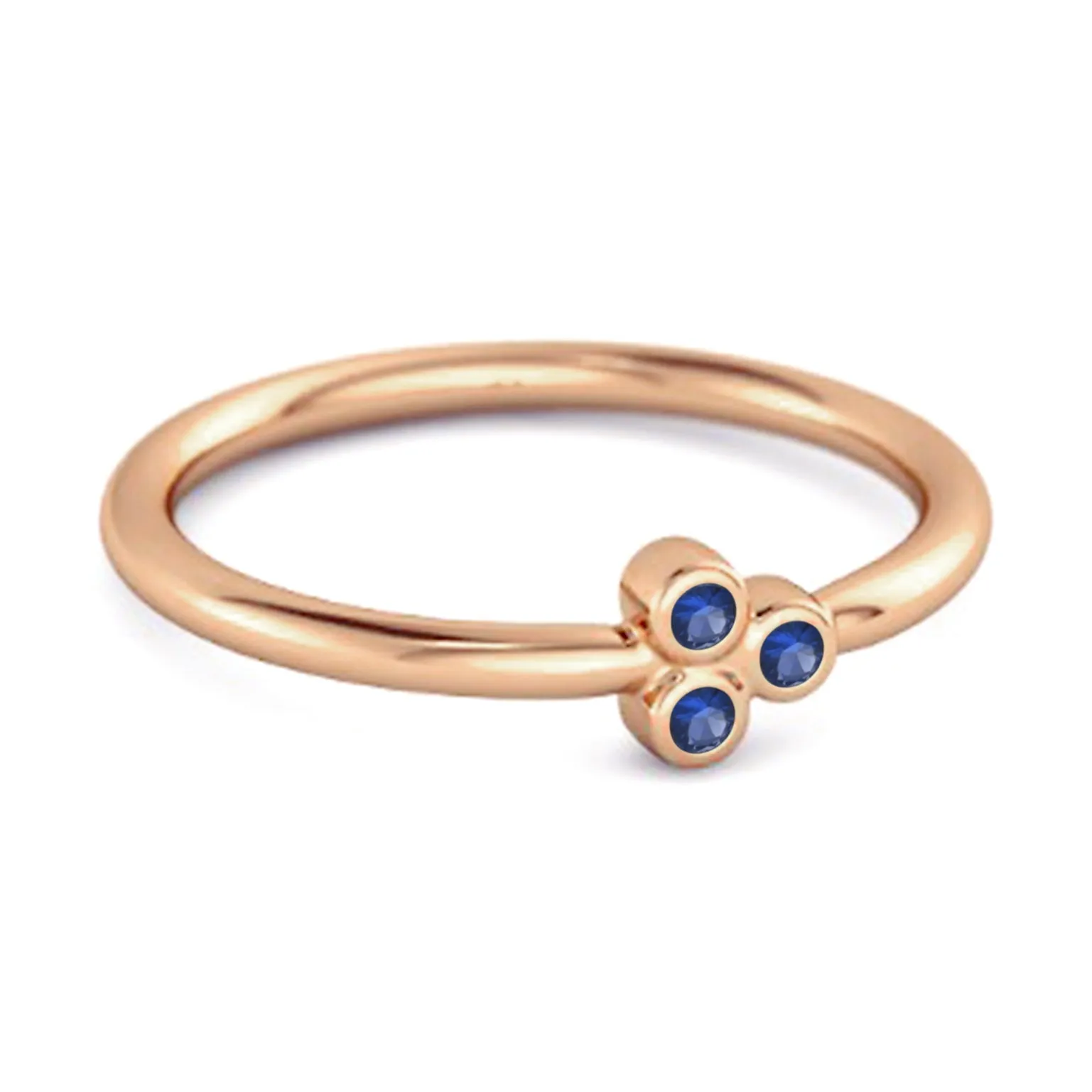 Dainty 0.20 Cts Blue Sapphire 925 Sterling Silver Tiny Ring Gift For Her