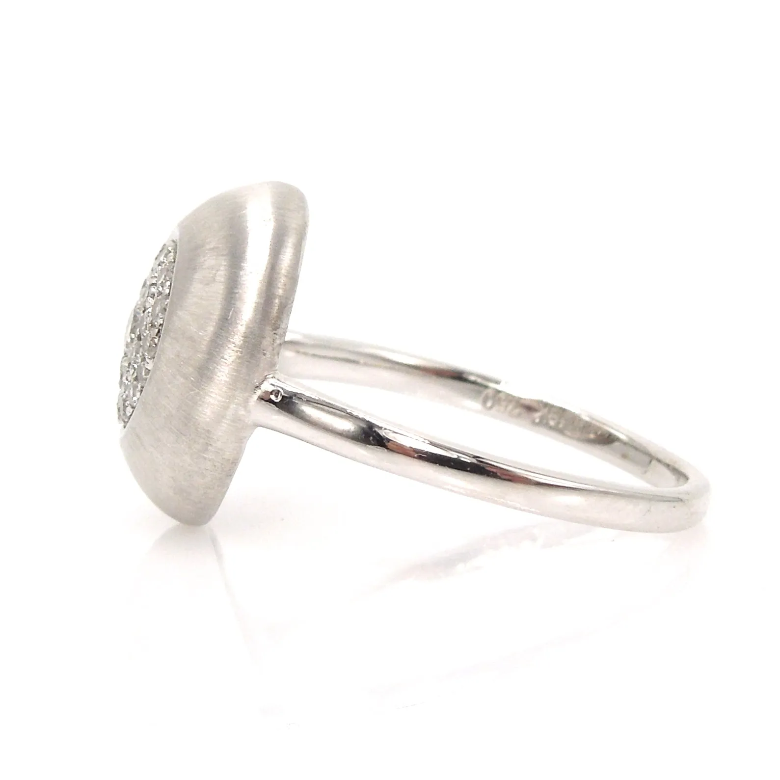 Designer Diamond Cluster in Brushed White Gold Ring