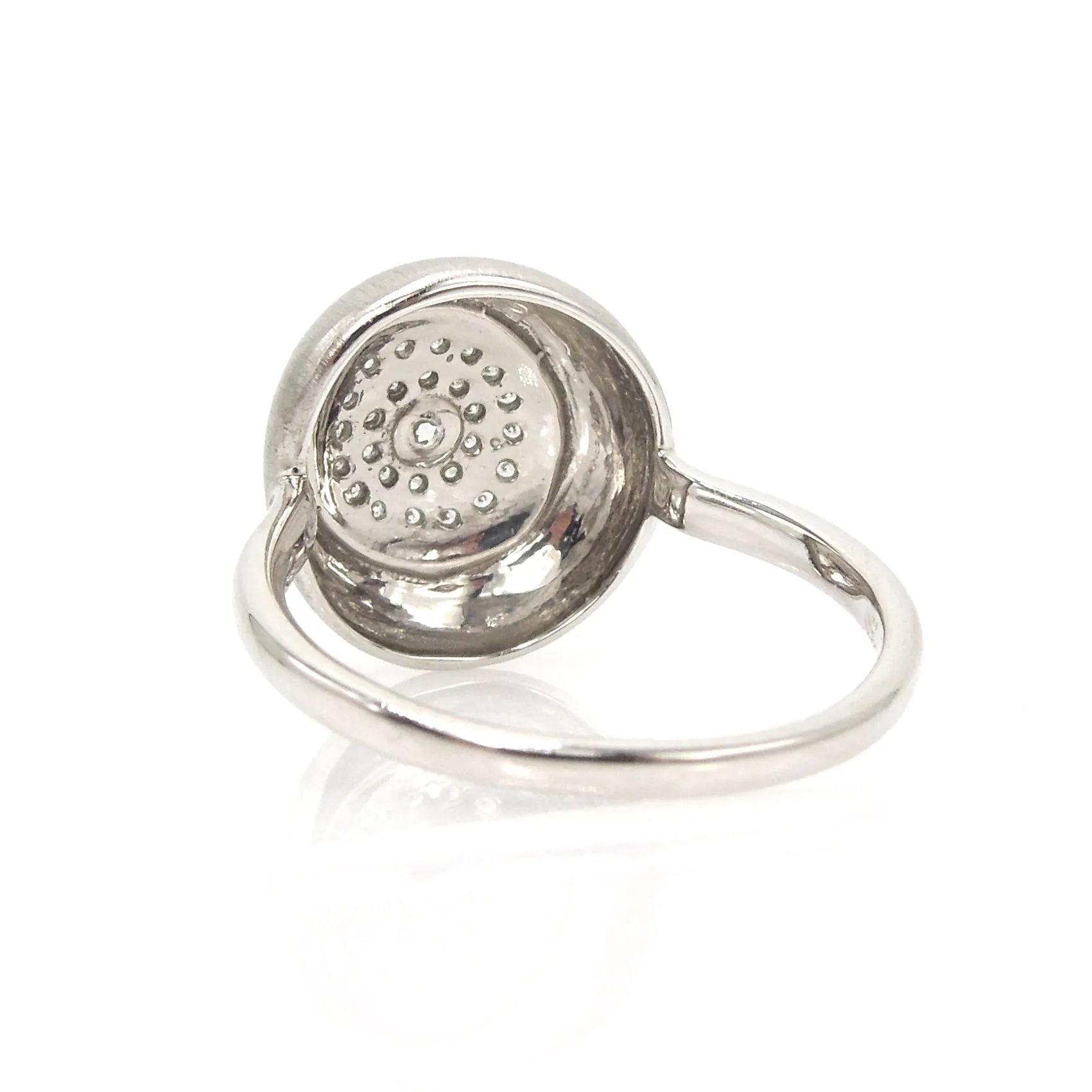 Designer Diamond Cluster in Brushed White Gold Ring