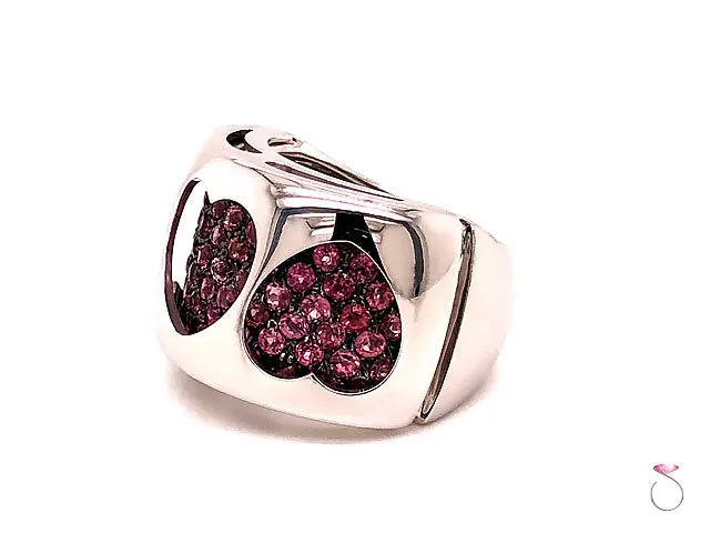 Designer Pink Tourmaline Convertible Hearts Ring By Assor Gioielli