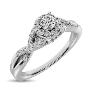 Diamond 1/2 ct tw Round Cut Engagement/ Promise Ring