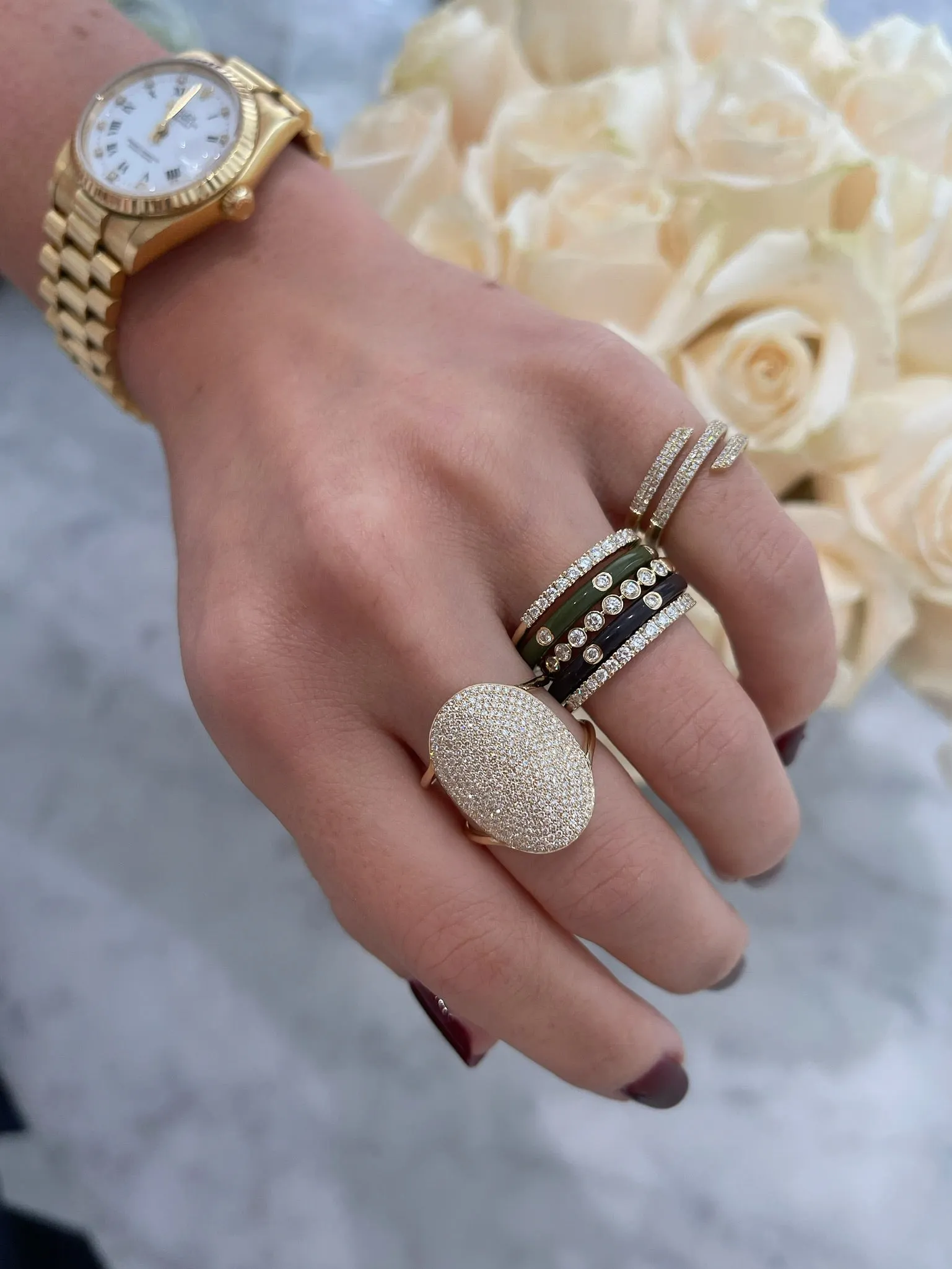 Diamond Jumbo Oval Ring