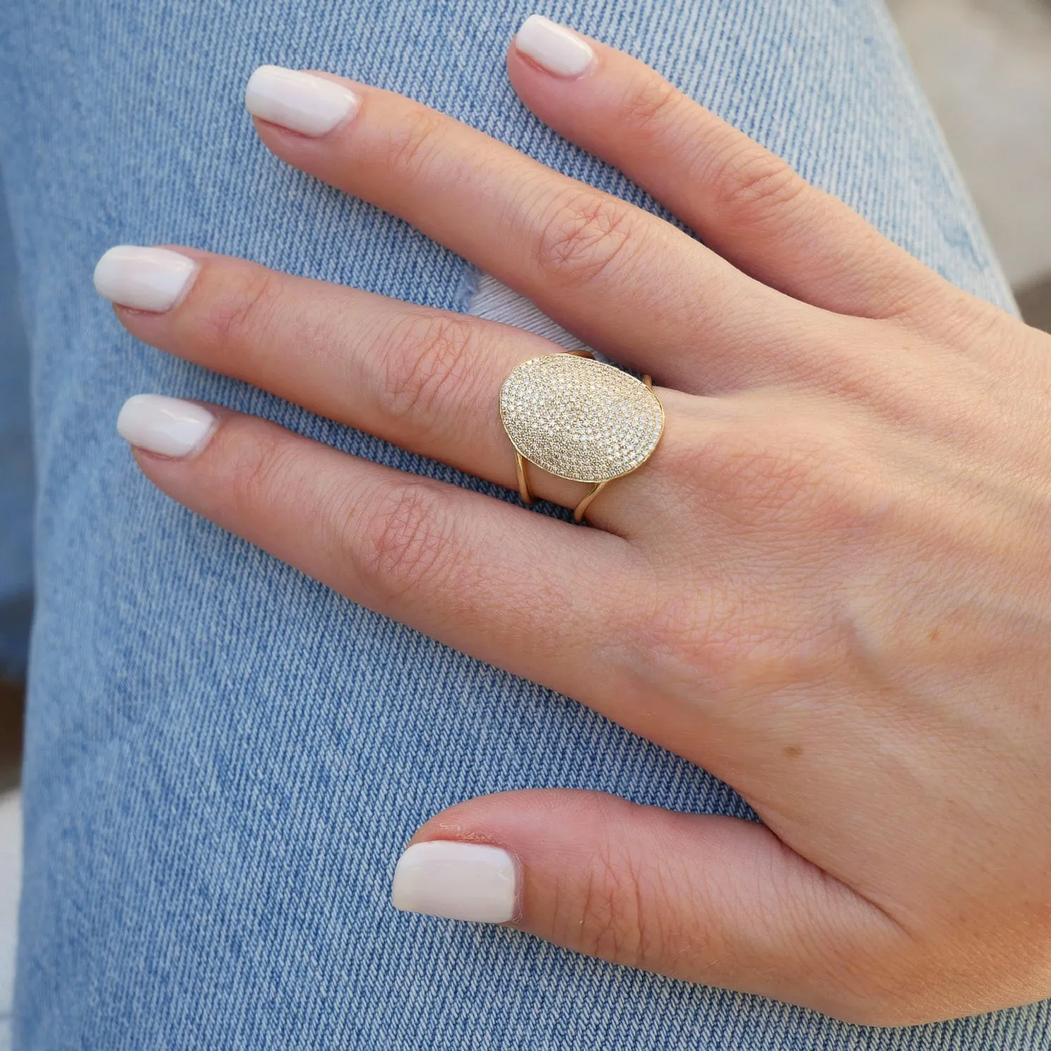 Diamond Jumbo Oval Ring