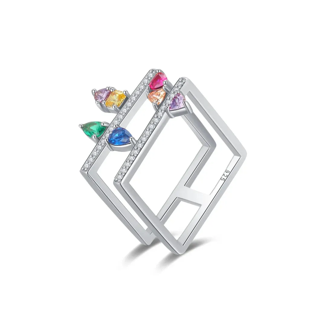 Double Square Women Ring Designed by venus