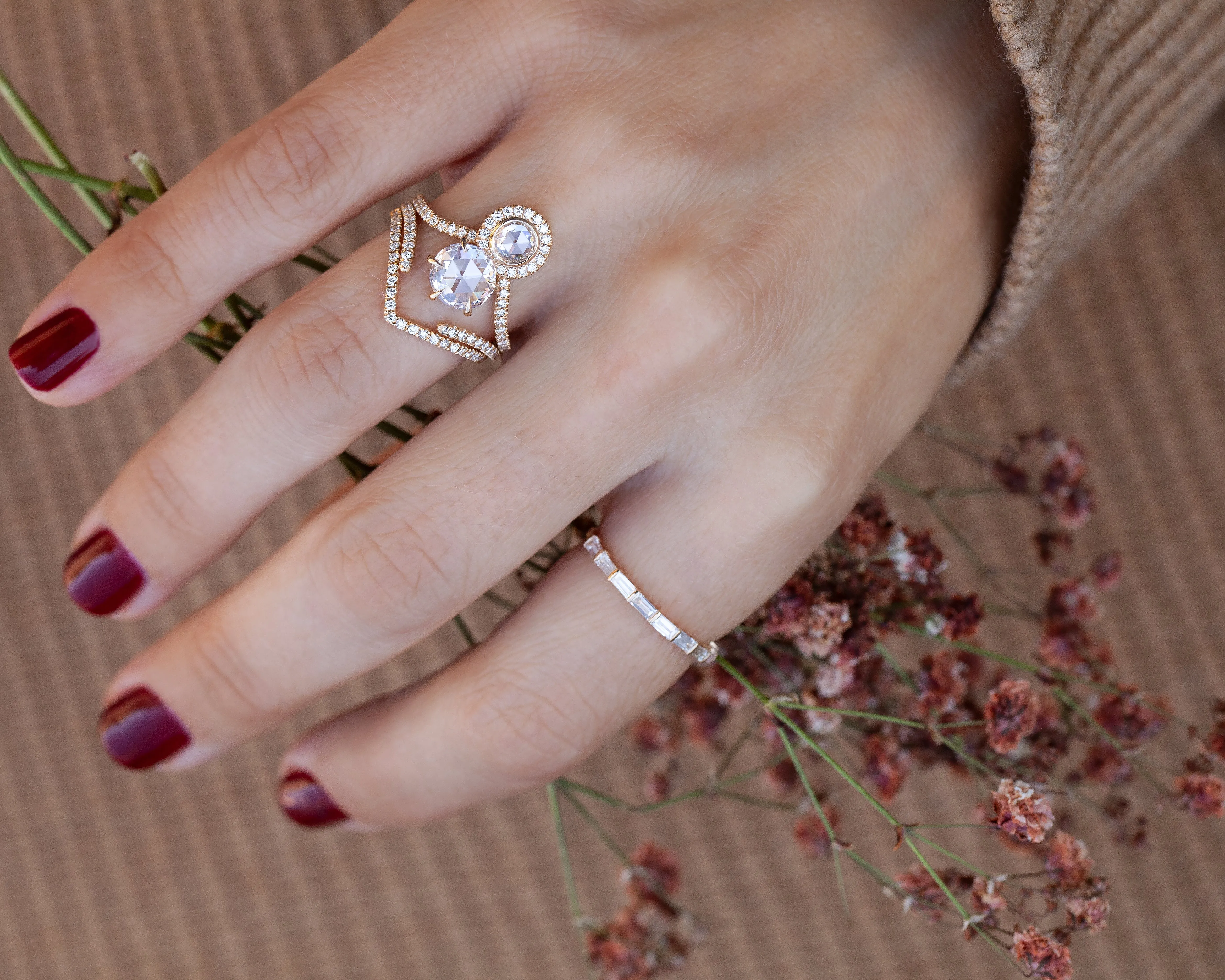 Emma Chevron Band (Ready to Ship Size 6 and 7.5)