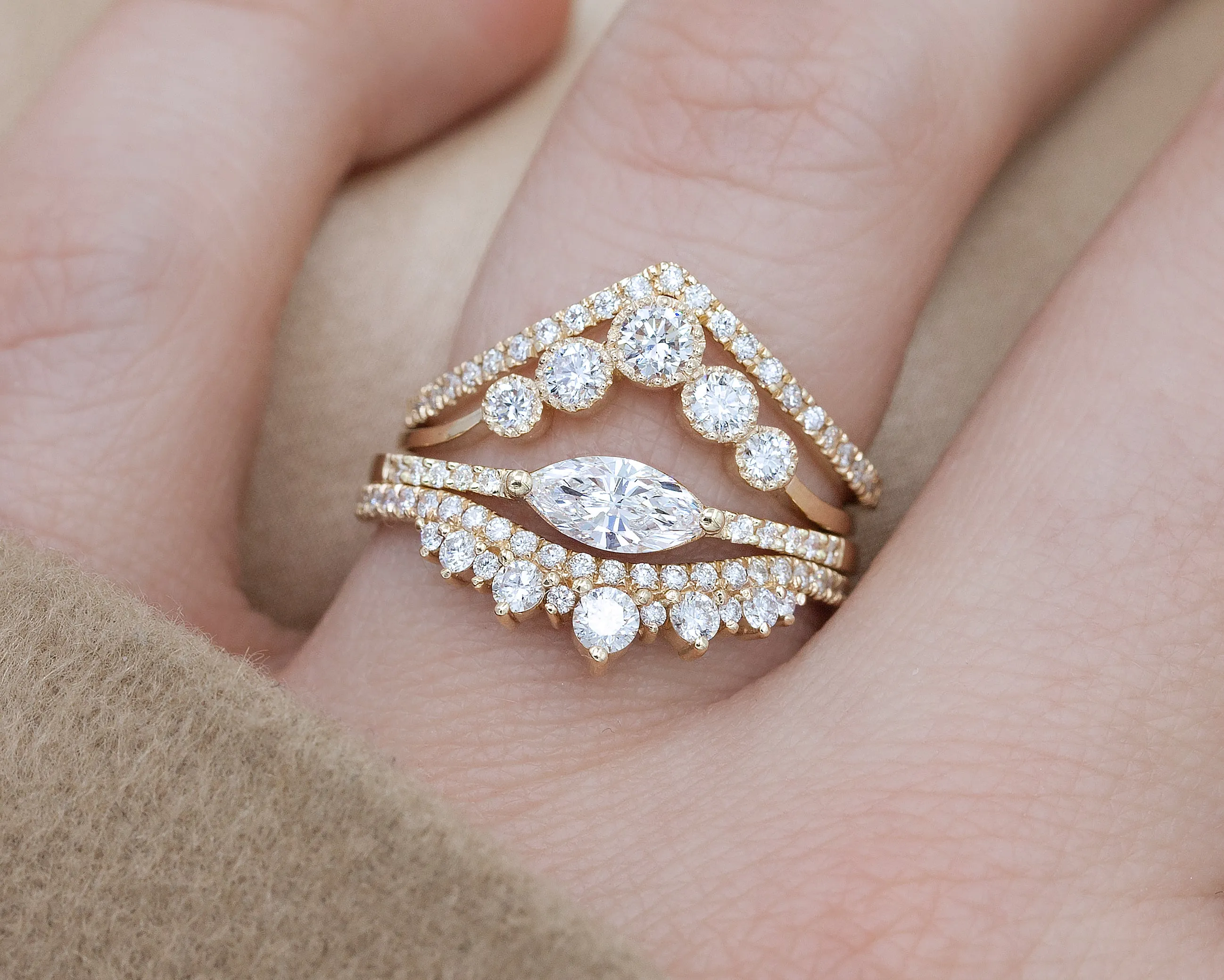 Emma Chevron Band (Ready to Ship Size 6 and 7.5)