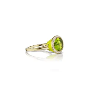 Enamel Cocktail Ring in Peridot