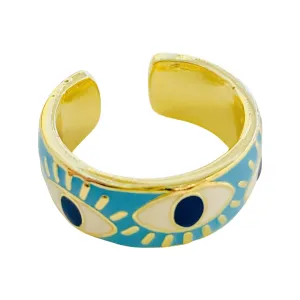 Evil Eye Band Ring Turquoise