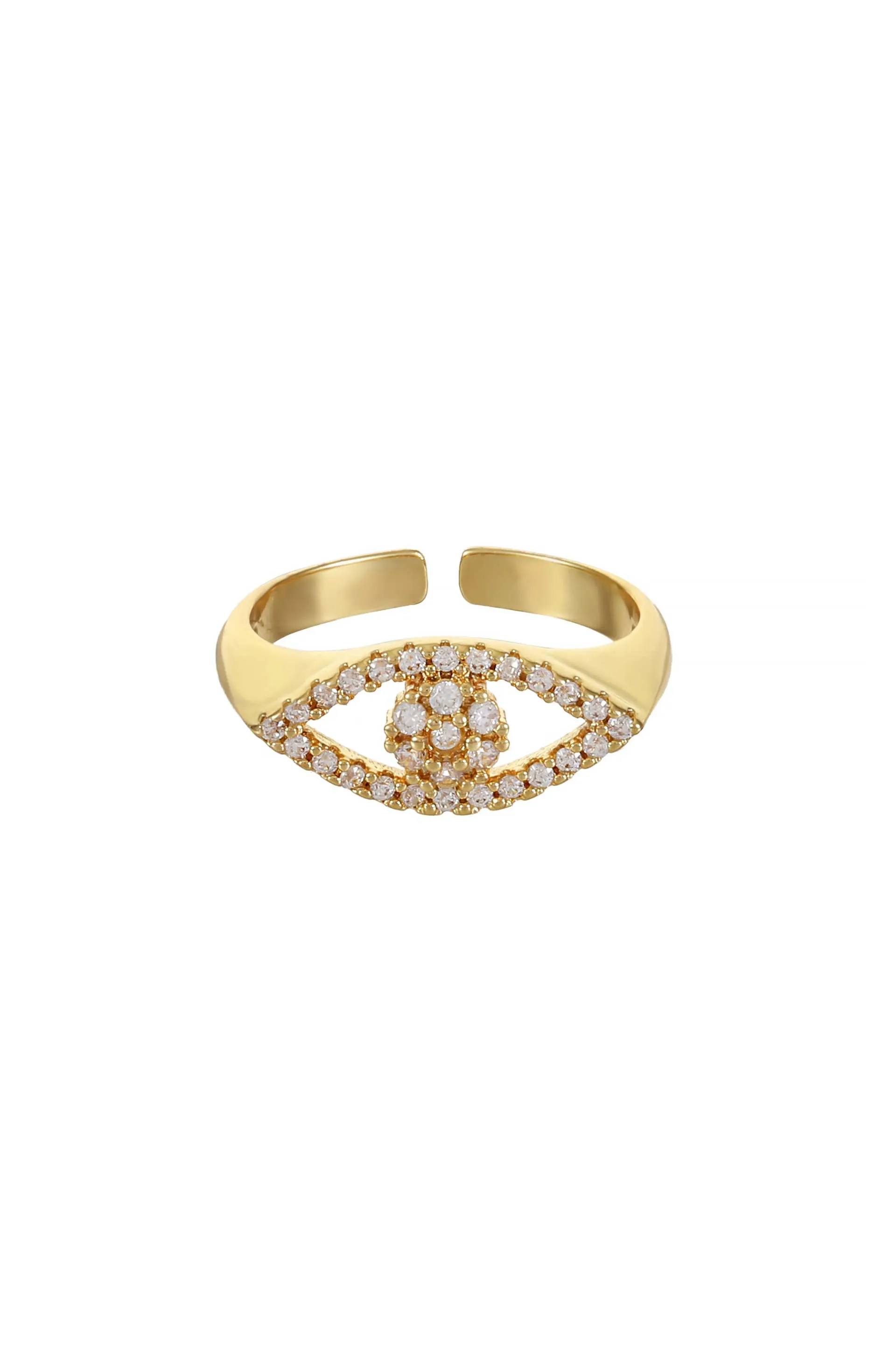 Eyes On You 18k Gold Plated Crystal Ring
