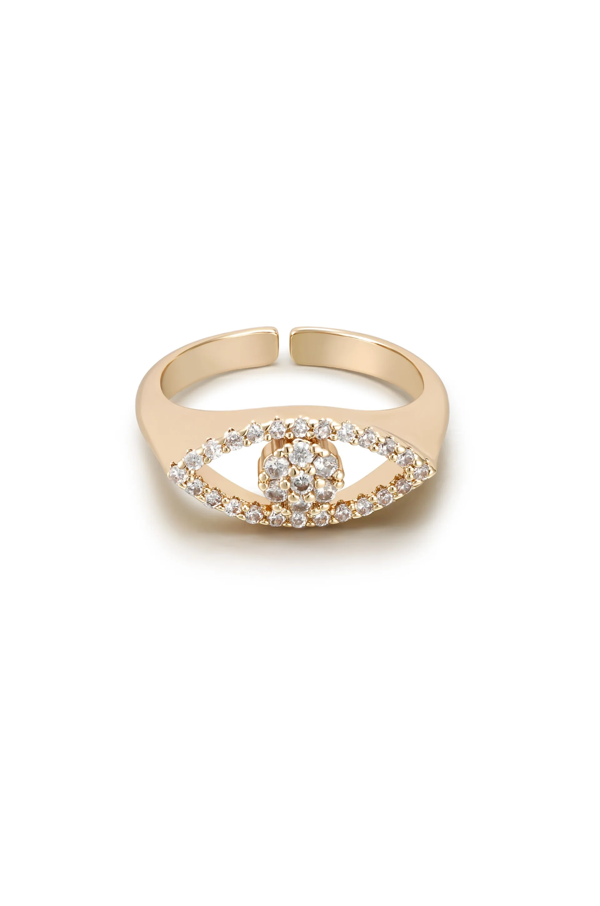 Eyes On You 18k Gold Plated Crystal Ring