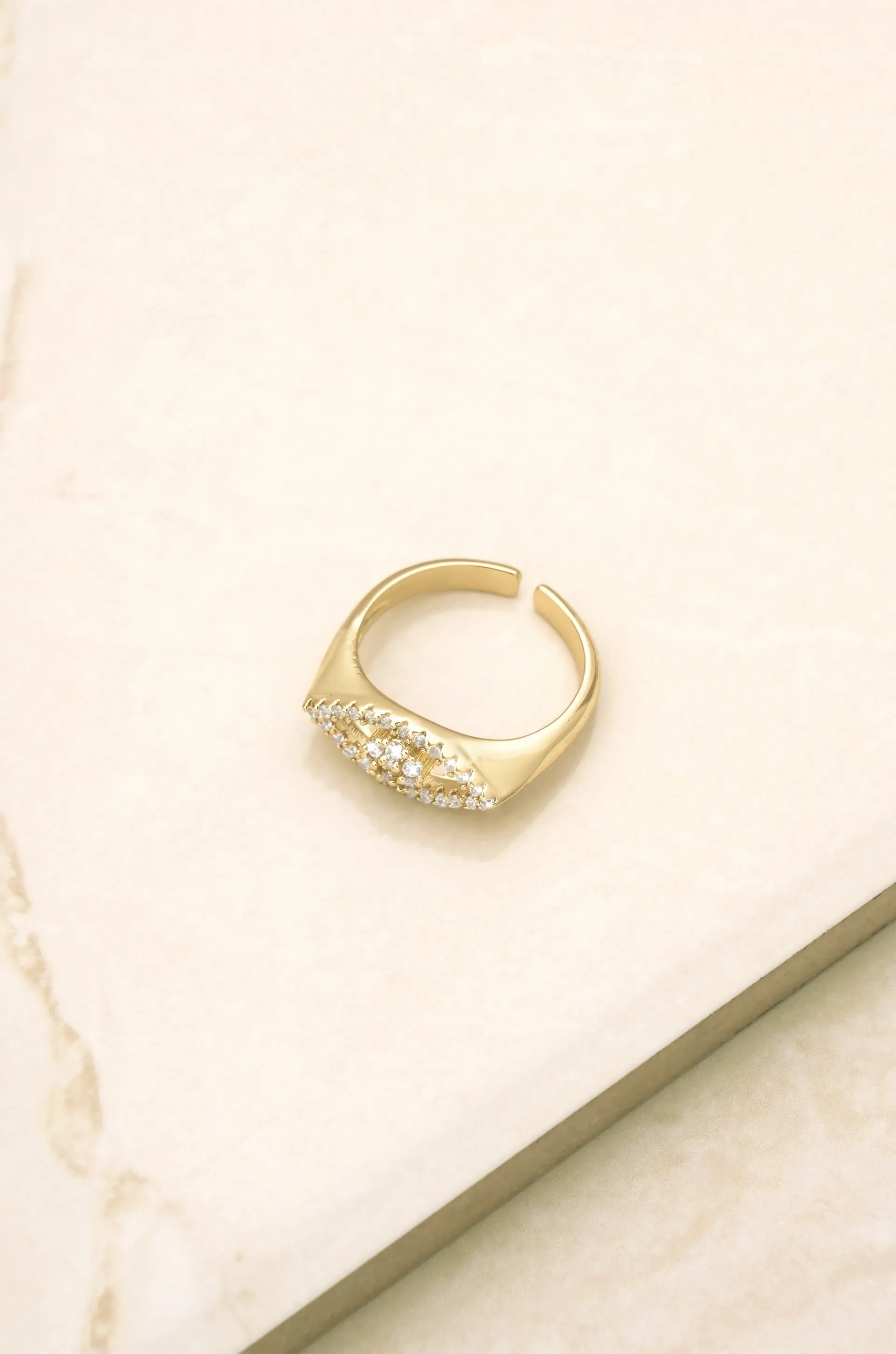 Eyes On You 18k Gold Plated Crystal Ring