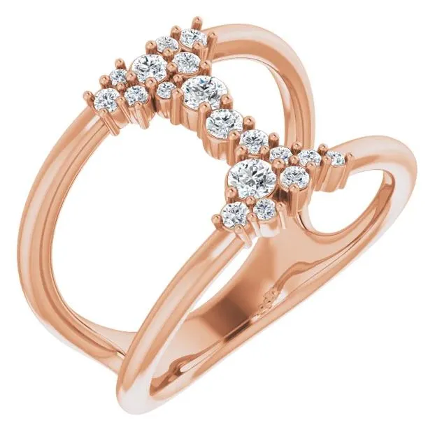 Fabianna 1/3 CTW Moissanite or Diamond Space Ring