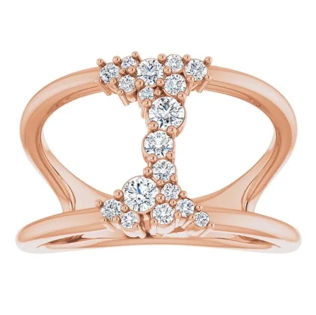 Fabianna 1/3 CTW Moissanite or Diamond Space Ring
