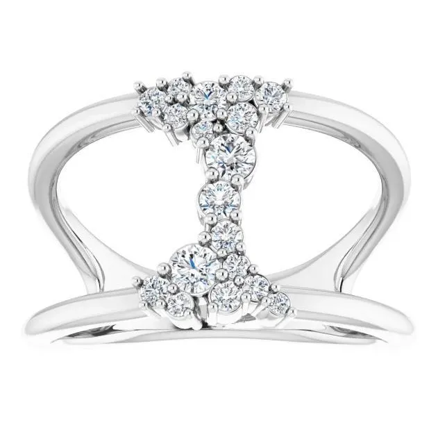 Fabianna 1/3 CTW Moissanite or Diamond Space Ring