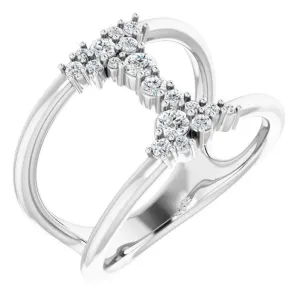 Fabianna 1/3 CTW Moissanite or Diamond Space Ring