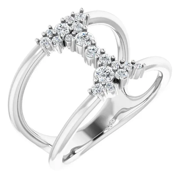 Fabianna 1/3 CTW Moissanite or Diamond Space Ring