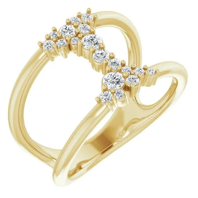 Fabianna 1/3 CTW Moissanite or Diamond Space Ring
