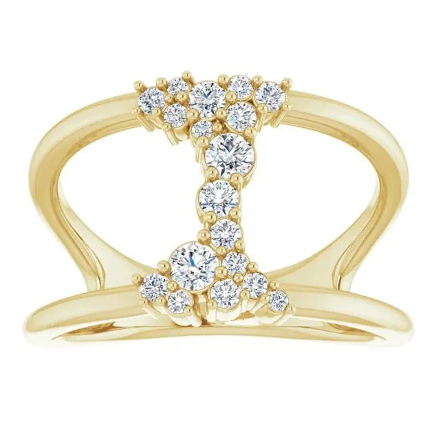 Fabianna 1/3 CTW Moissanite or Diamond Space Ring