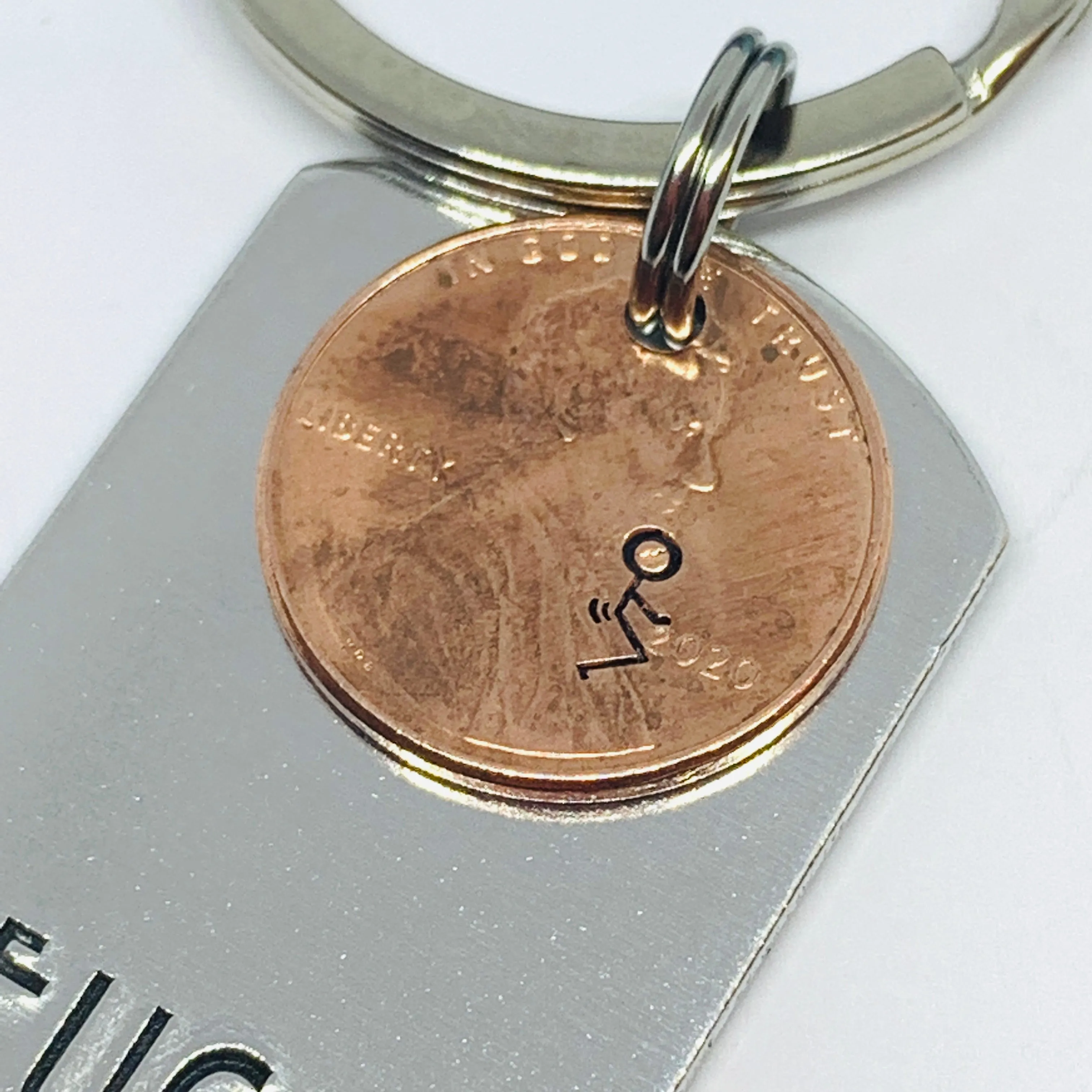F*ck 2020 with Penny - Hand Stamped Metal Key Ring | Dog Tag 2020 Penny | Humping 2020 Key Chain | Adult Mature