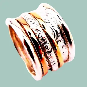 Fidget Rings for Women. Israeli spinner rings silver and gold