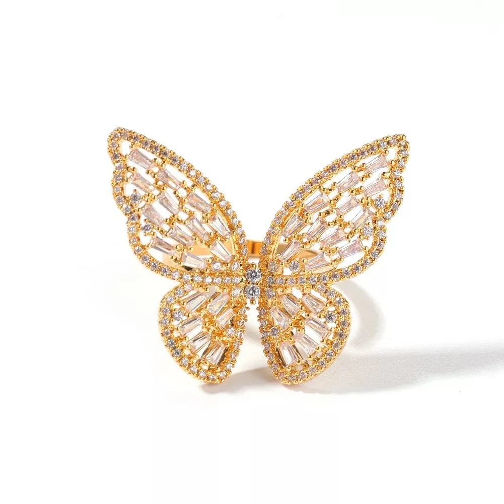 GOLD BAGUETTE BUTTERFLY RING