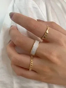 Gold Ring Trio - adjustable