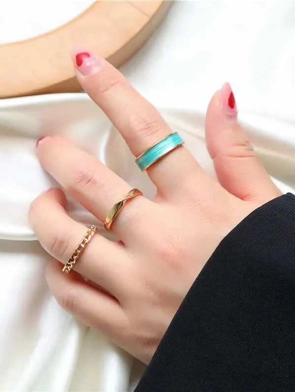 Gold Ring Trio - adjustable