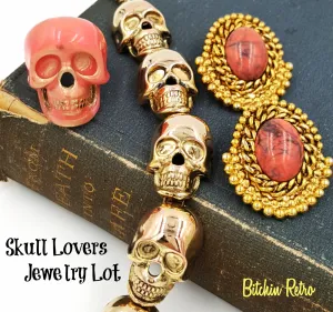 Gothic Skull Necklace Ring and Earrings in Fashion Jewelry Vignette