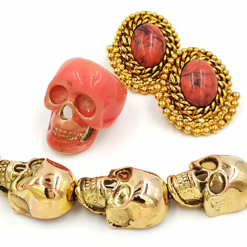 Gothic Skull Necklace Ring and Earrings in Fashion Jewelry Vignette