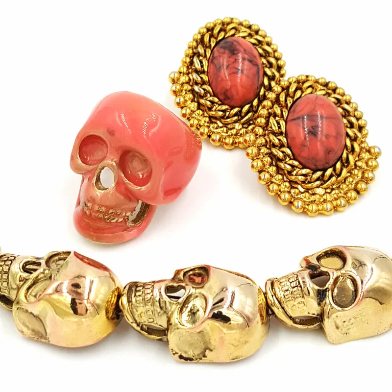 Gothic Skull Necklace Ring and Earrings in Fashion Jewelry Vignette