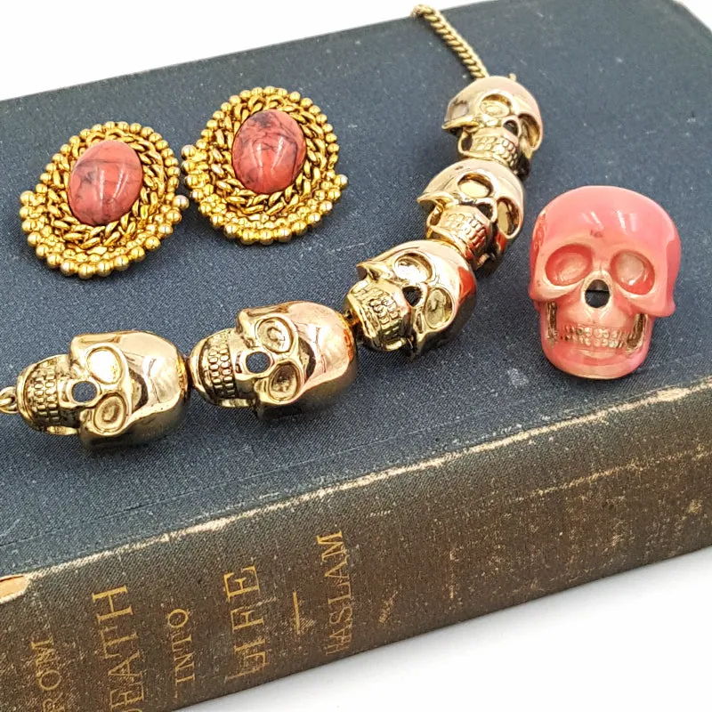 Gothic Skull Necklace Ring and Earrings in Fashion Jewelry Vignette