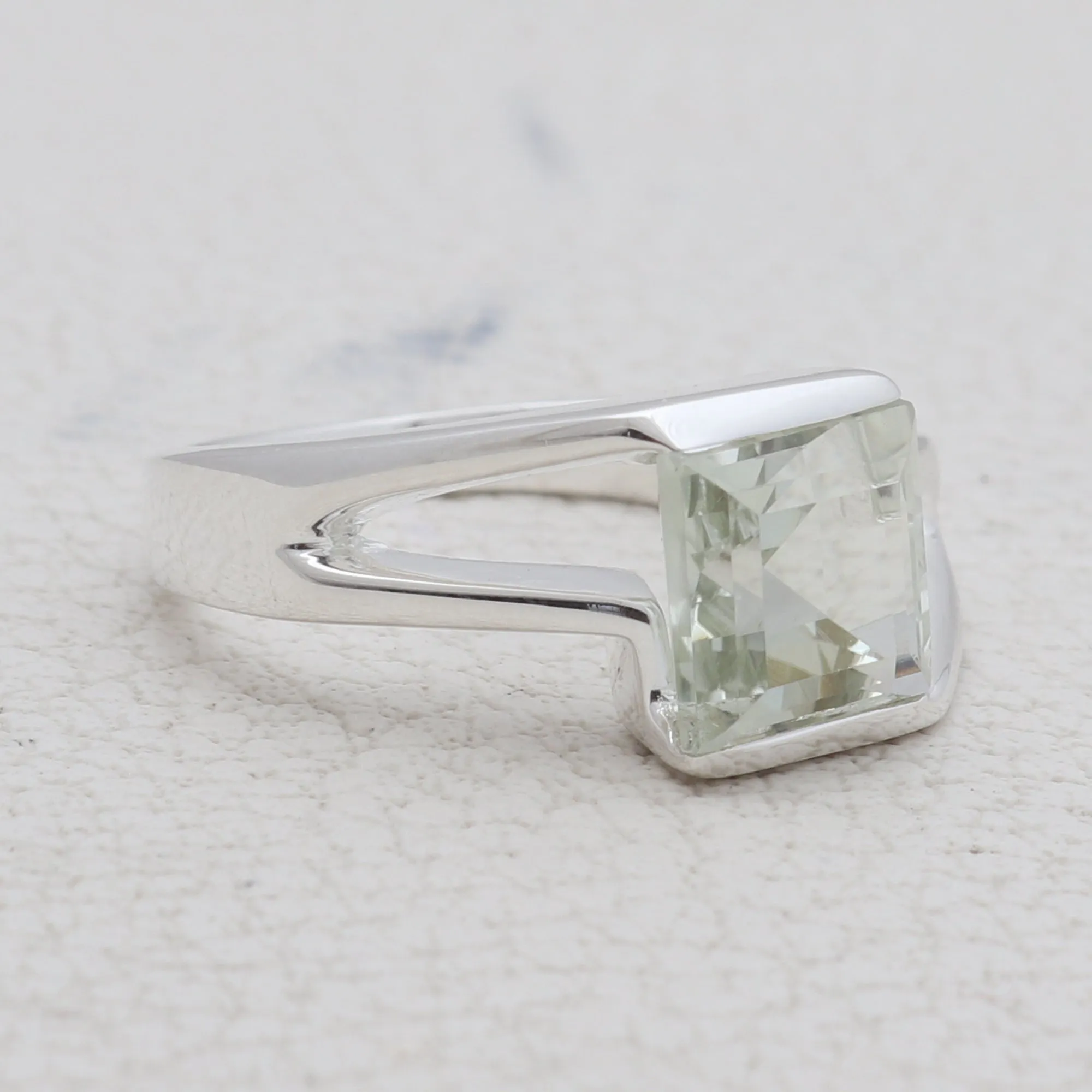 Green Amethyst Silver Rings