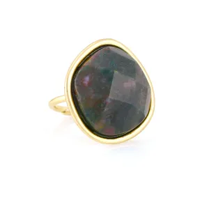 GREEN FACETED STONE ADJUSTABLE  RINGS #191GN5101