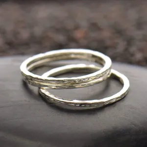 Hammer Finish Stacking Rings