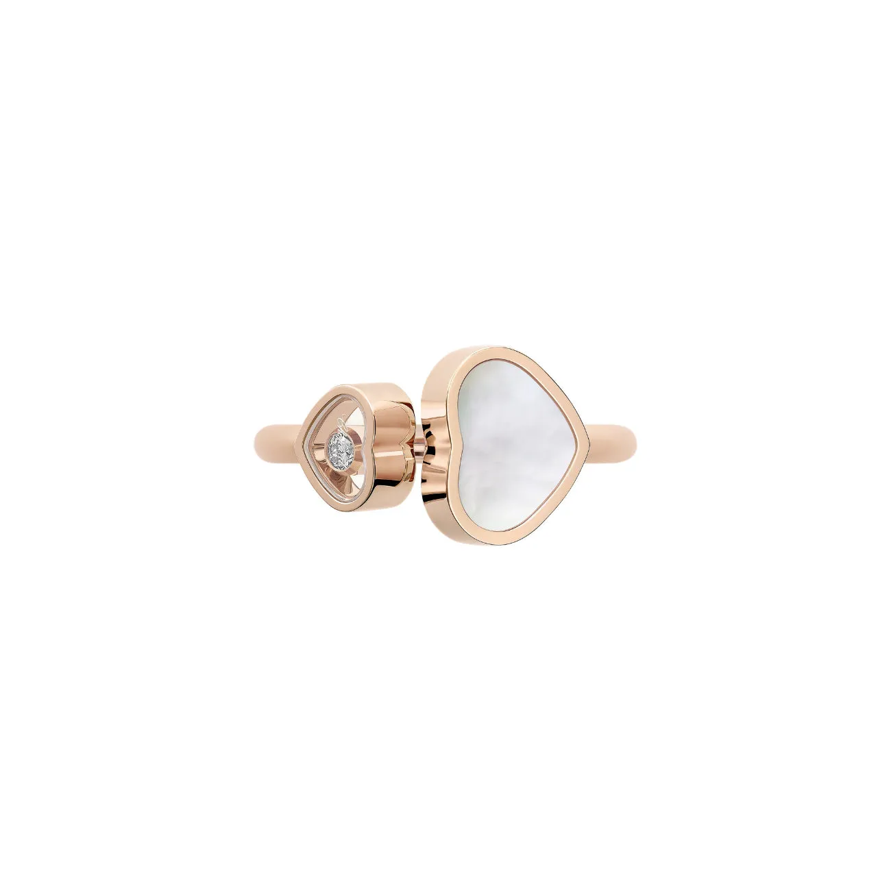 Happy Hearts Ethical Rose Gold Mother of Pearl & Diamond Ring