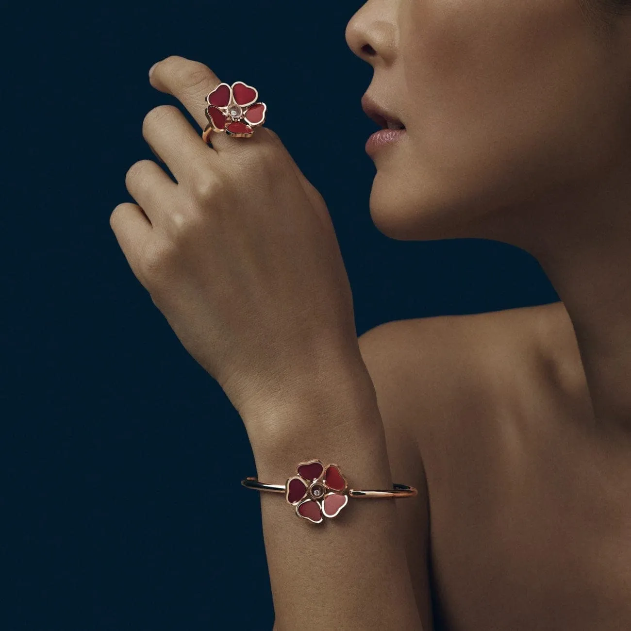 Happy Hearts Flowers Ethical Rose Gold Cornelian Diamond Ring