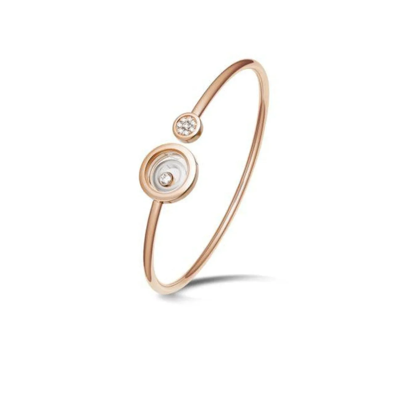 HAPPY SPIRIT BANGLE, ROSE GOLD, WHITE GOLD, DIAMONDS