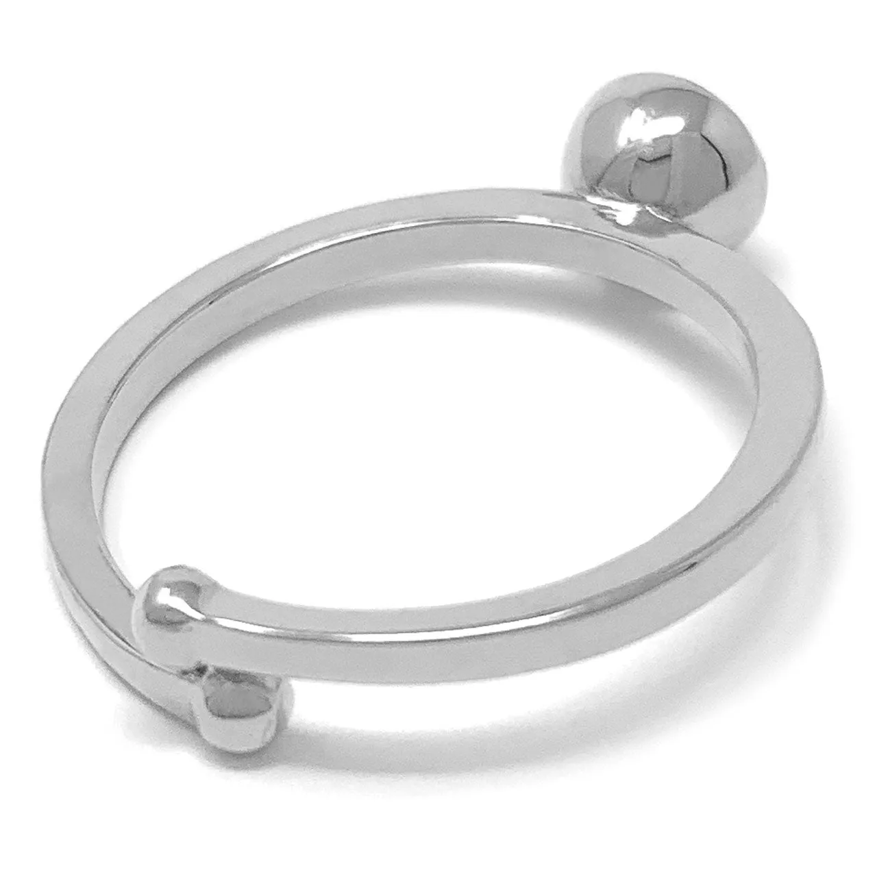 Harley Adjustable Ring with Blue Light Sapphire Round Crystals from Swarovski Silver Toned Rhodium Plated