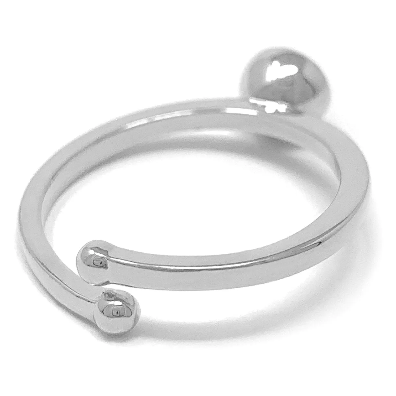 Harley Adjustable Ring with Pink Rose Round Crystals from Swarovski Silver Toned Rhodium Plated