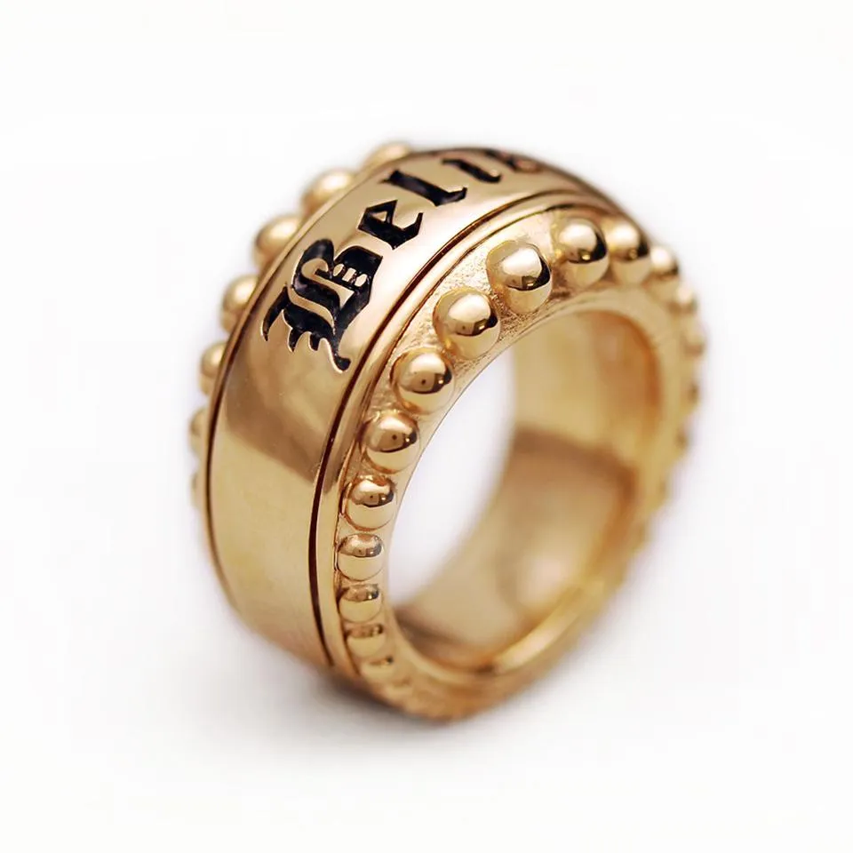 Hip hop jewelry- quality black gold ring