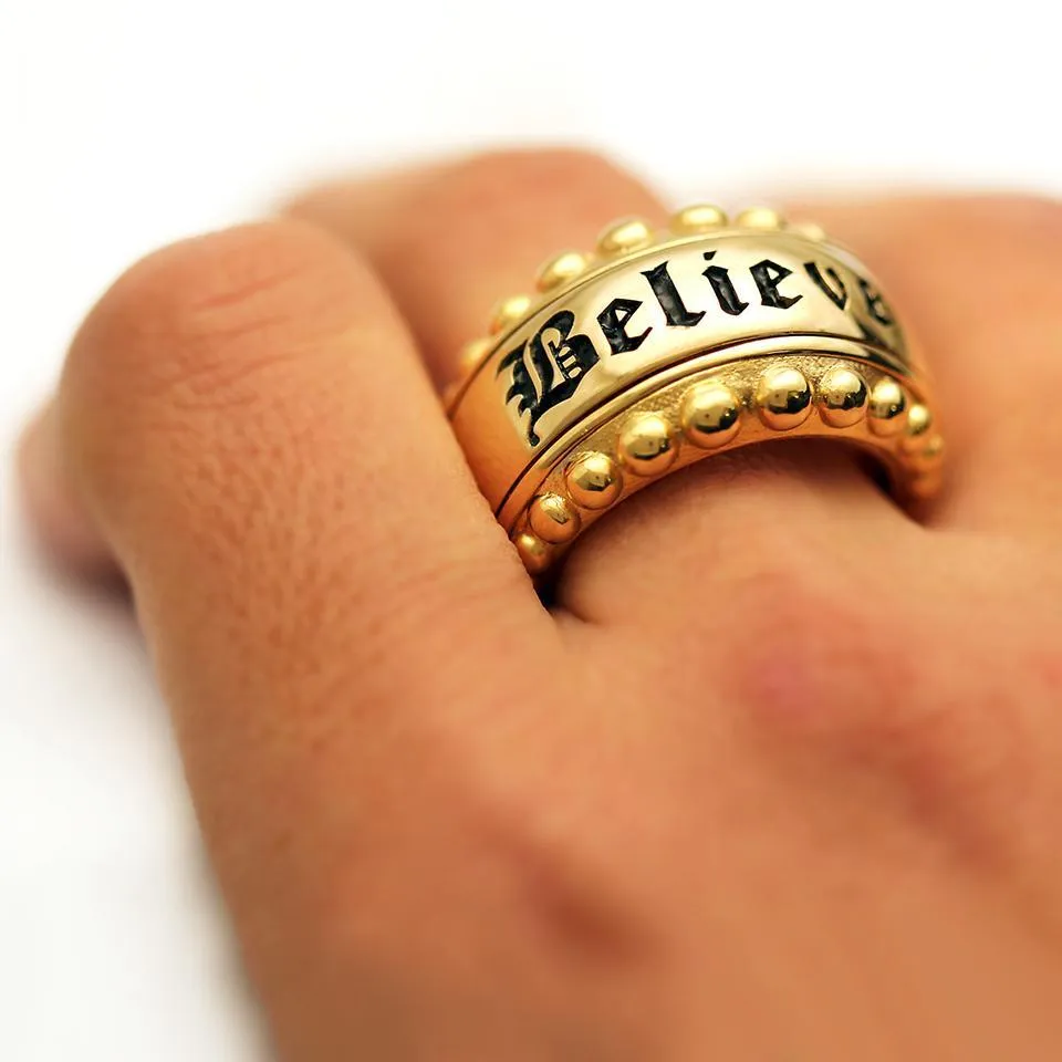 Hip hop jewelry- quality black gold ring