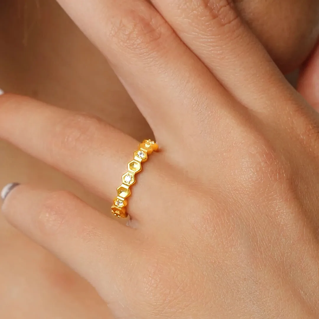 Honeycomb With Honey Ring Life With MaK’s Honeycomb Bee Kind Jewelry Collection
